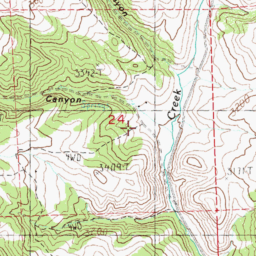 Topographic Map of Walker Canyon, OR