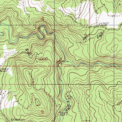 Topographic Map of Walker Creek, OR