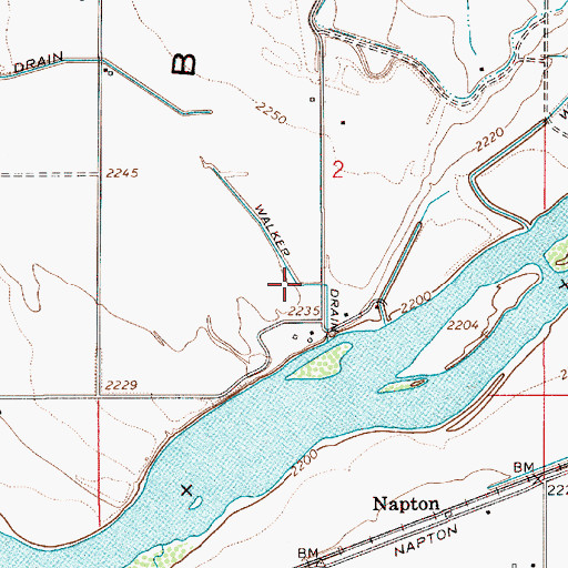 Topographic Map of Walker Drain, OR