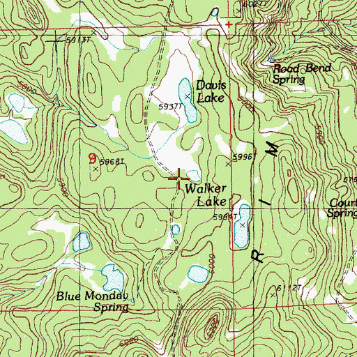 Topographic Map of Walker Lake, OR