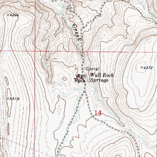 Topographic Map of Wall Rock, OR