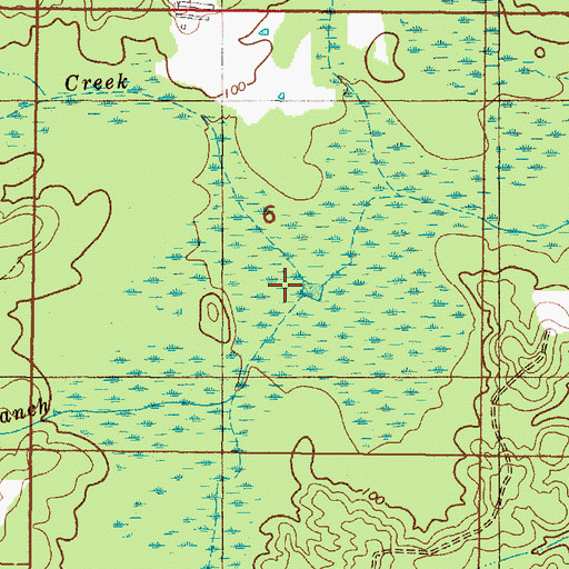 Topographic Map of Miles Creek, AL