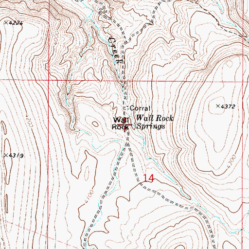 Topographic Map of Wall Rock Springs, OR
