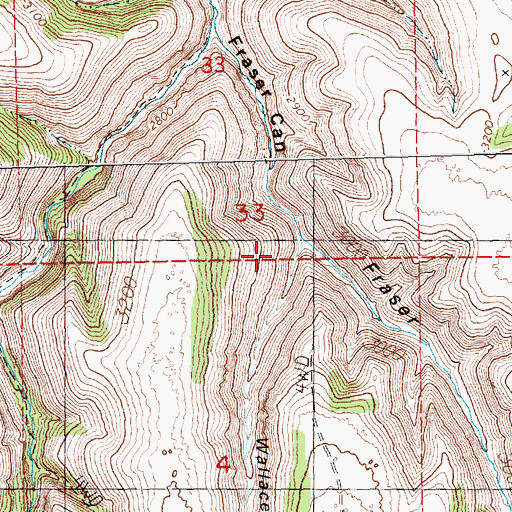 Topographic Map of Wallace Canyon, OR