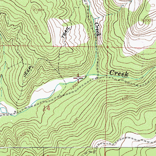 Topographic Map of Wallace Creek, OR