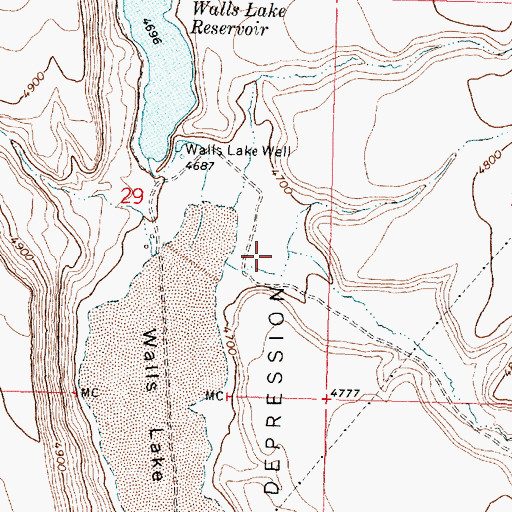 Topographic Map of Walls Lake Canyon, OR