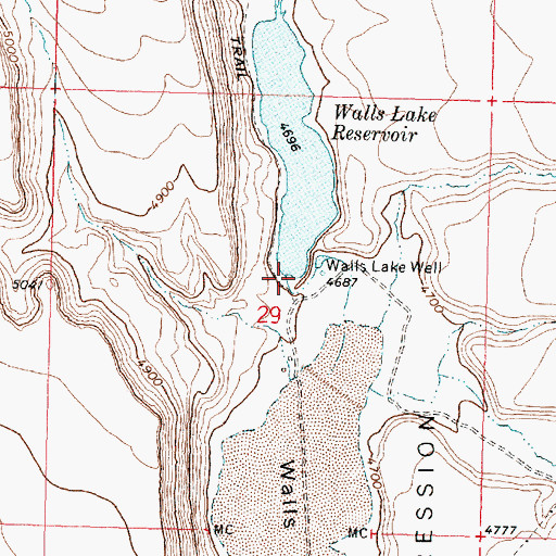 Topographic Map of Walls Lake Well, OR