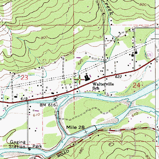 Topographic Map of Walterville Elementary School, OR