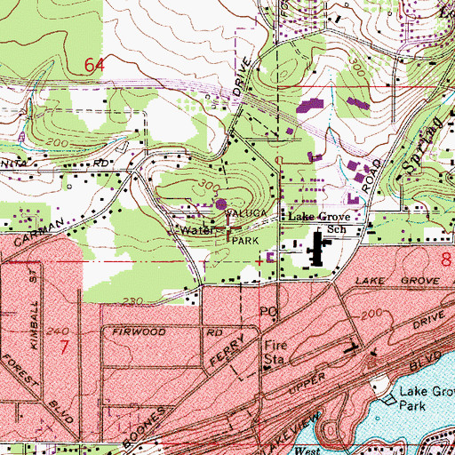 Topographic Map of Waluga Park East, OR