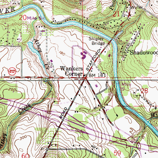 Topographic Map of Wankers Corner, OR