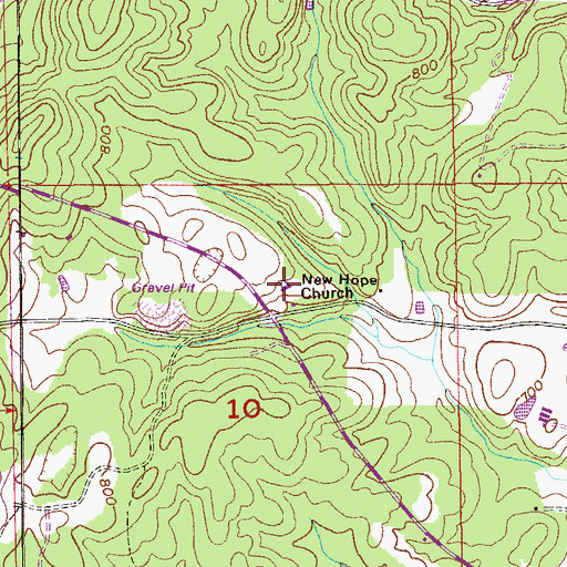 Topographic Map of New Hope Baptist Church, AL