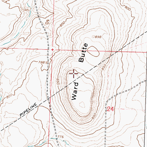 Topographic Map of Ward Butte, OR