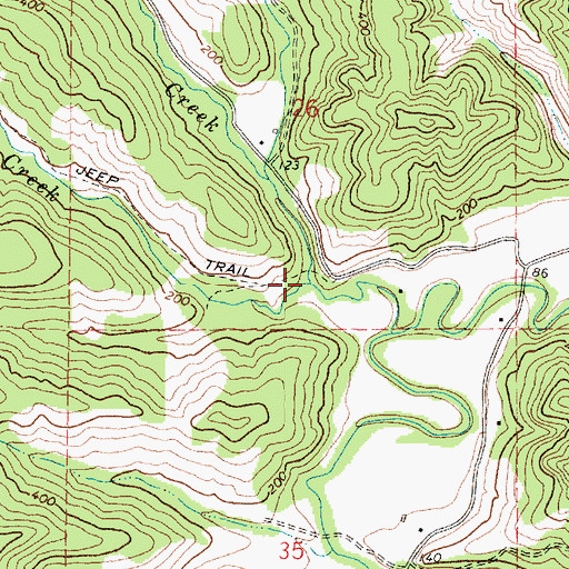 Topographic Map of Ward Creek, OR