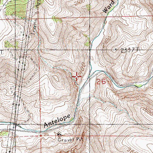 Topographic Map of Ward Creek, OR