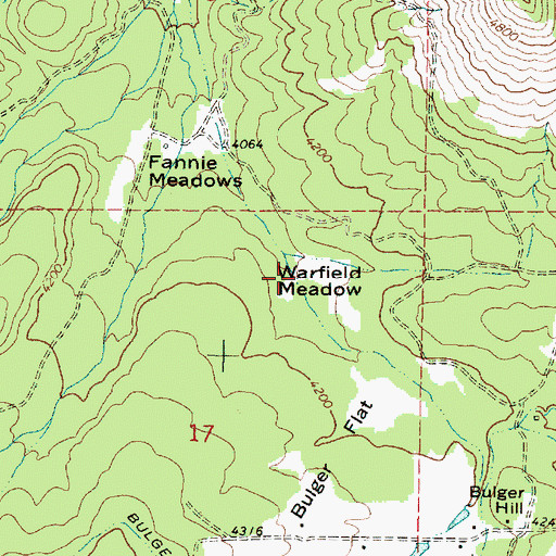 Topographic Map of Warfield Meadow, OR