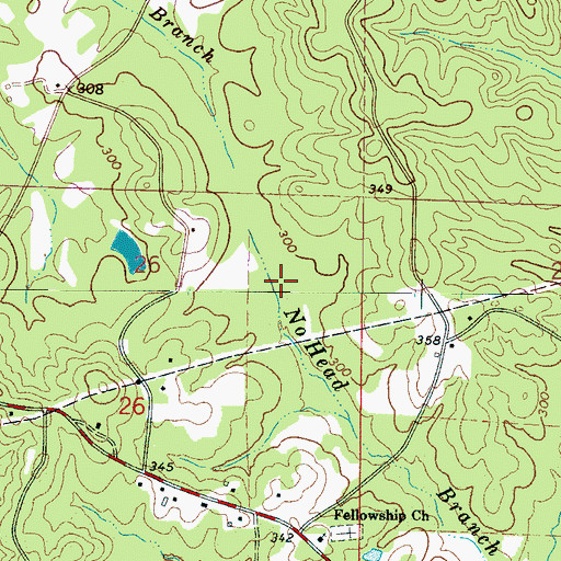 Topographic Map of No Head Branch, AL