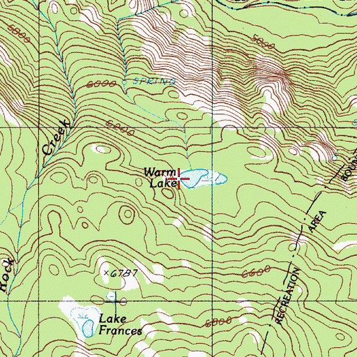 Topographic Map of Warm Lake, OR
