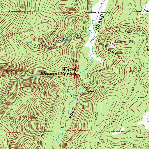 Topographic Map of Warm Mineral Spring, OR