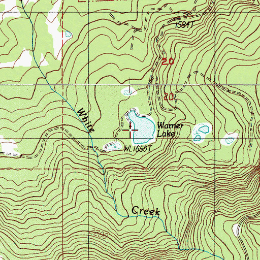 Topographic Map of Warner Lake, OR