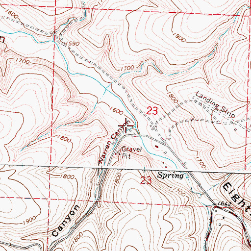 Topographic Map of Warren Canyon, OR