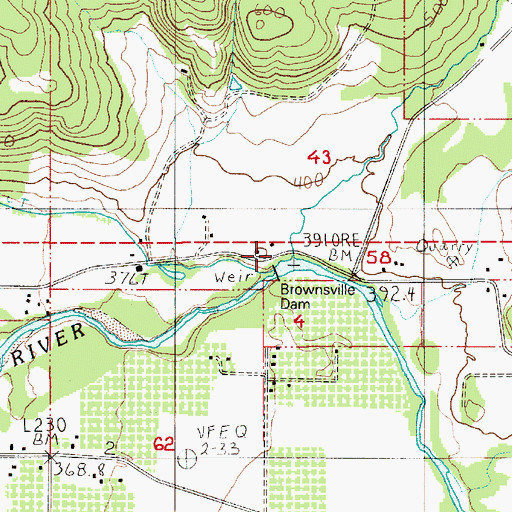 Topographic Map of Warren Creek, OR