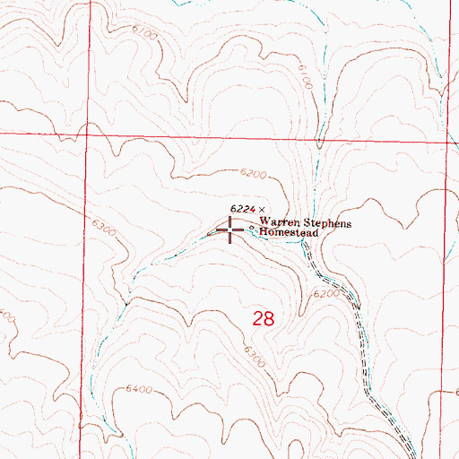 Topographic Map of Warren Stephens Homestead, OR