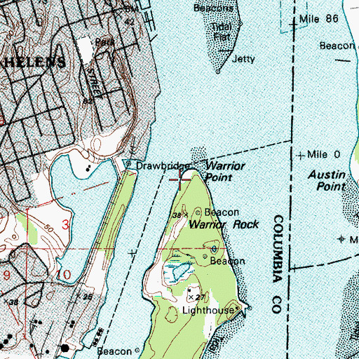 Topographic Map of Warrior Point, OR