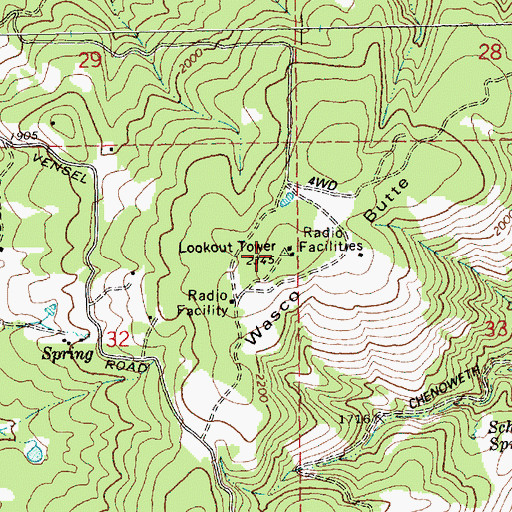 Topographic Map of Wasco Butte, OR