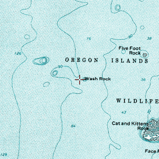 Topographic Map of Wash Rock, OR