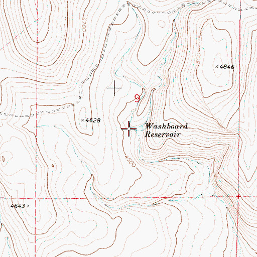 Topographic Map of Washboard Reservoir, OR