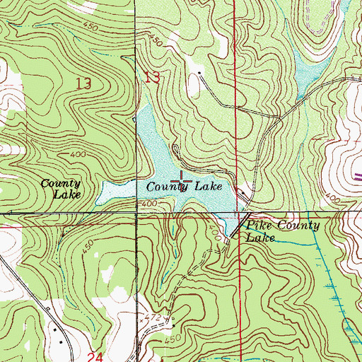 Topographic Map of Pike County Lake, AL