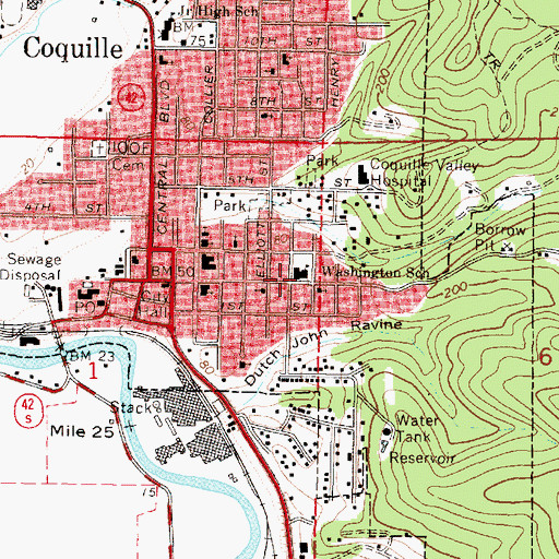 Topographic Map of Washington School (historical), OR