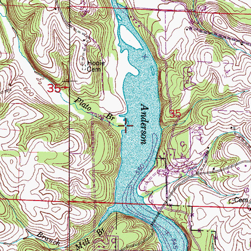 Topographic Map of Plato Branch, AL
