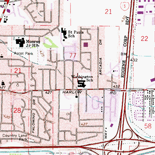 Topographic Map of Holt Elementary School, OR