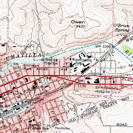 Topographic Map of Washington Elementary School, OR