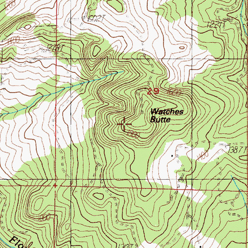Topographic Map of Watches Butte, OR