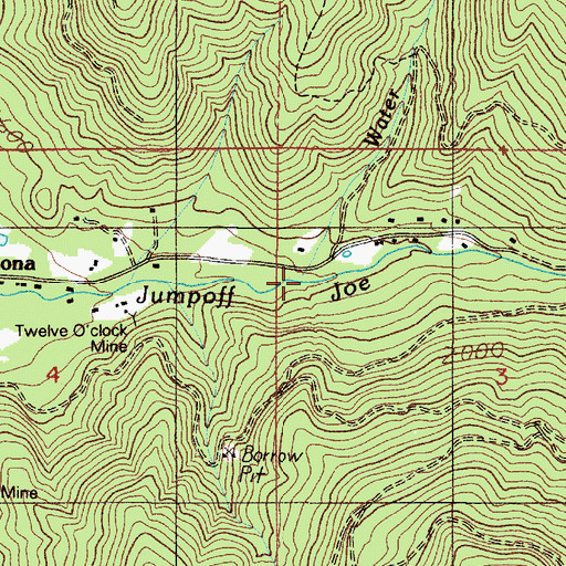 Topographic Map of Water Branch, OR