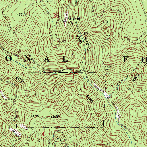 Topographic Map of Water Gulch, OR