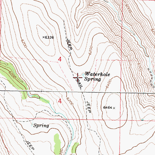 Topographic Map of Waterhole Spring, OR