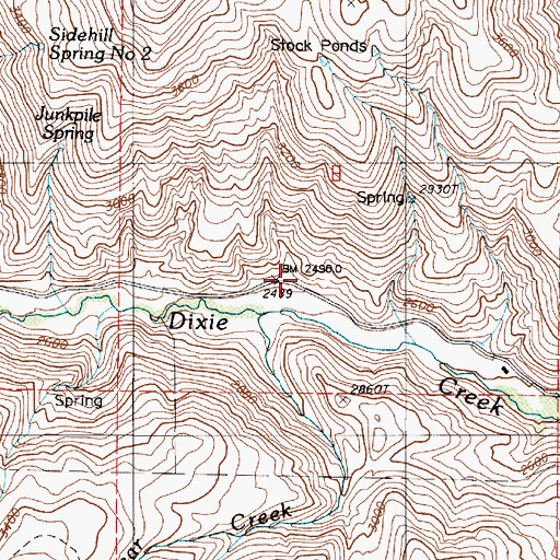 Topographic Map of Watering Trough Draw, OR