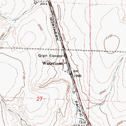 Topographic Map of Waterman, OR