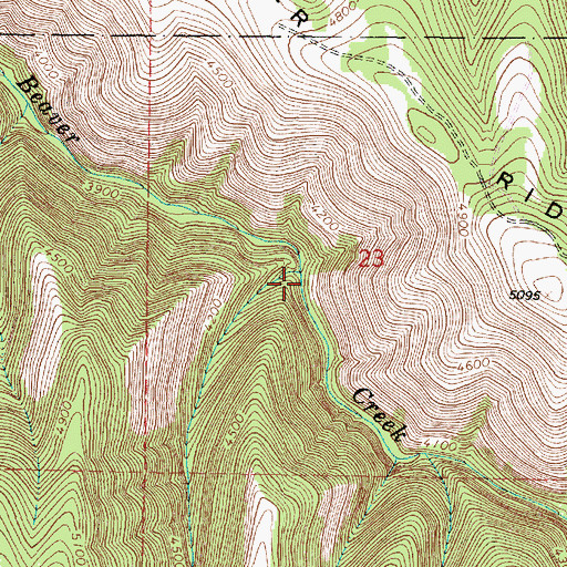 Topographic Map of Watermelon Creek, OR