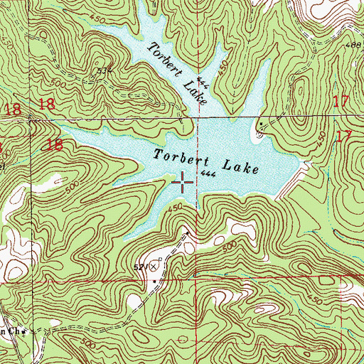 Topographic Map of Torbert Lake, AL