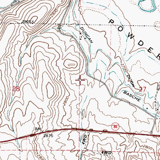Topographic Map of Waterspout Creek, OR