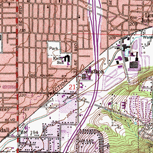 Topographic Map of Watson (historical), OR