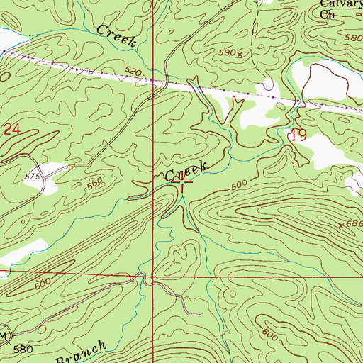 Topographic Map of Thomas Branch, AL