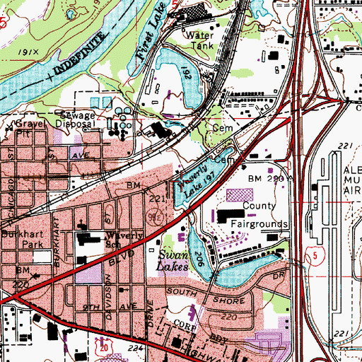 Topographic Map of Waverly Lake, OR