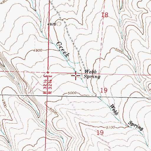 Topographic Map of Webb Spring, OR