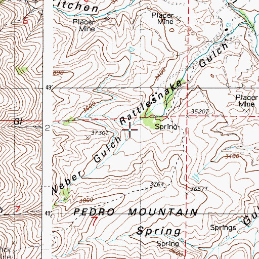 Topographic Map of Weber Gulch, OR