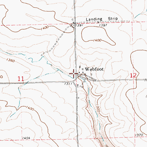 Topographic Map of Webfoot, OR